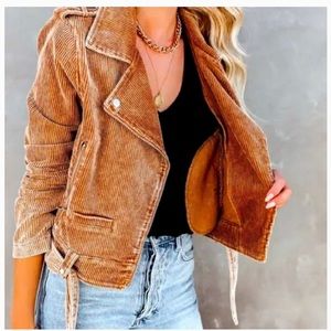 Vici Brown Corduroy Utility Jacket